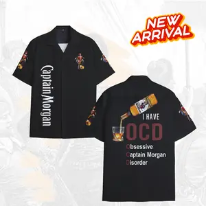 OCD Captain Morgan Disorder Hawaiian Shirt, Polyester Short Sleeve Summer Shirt, Shirt For Morgan Fans, Captain Fan T-Shirt, Gift For Him