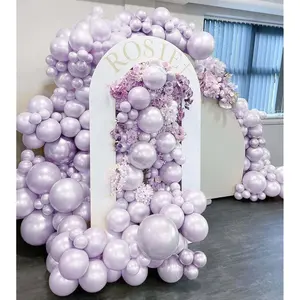 Pearl Purple Balloons Double Stuffed Purple Balloons Light Lavender Lilac Balloon Arch Different Sizes 18/12/5In Balloon For Birthday Bridal Baby Shower Wedding Party Decor