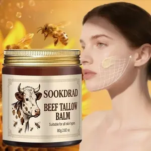 Warm Moisturizing Beef Fat Balm with Bee Extract, Soothes Dry Skin, Suitable for Elbows Knees, Family Use, 80g, All Seasons