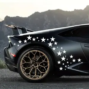 60pcs Five-pointed Star Car Body DIY Stickers Set, Racing Door Side Vinyl Decal Night Run Sport Competition Style Decorative for your car décor