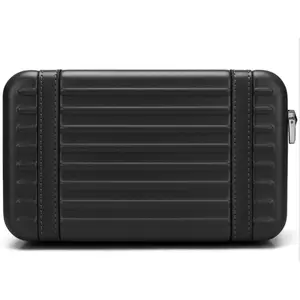 Suitcase Sling Bag Double Layer Polyester Waterproof Chest Bag - Black