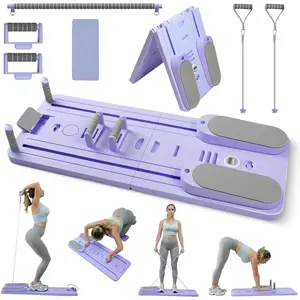 Upgraded Split Pilates Board-Pilates Reformer Set 6 in 1 Multifunctional Abdominal Fitness Board for Home Workout Equipment, Foldable Pilates Portable Reformer Machine, Ab Board Trainer for n