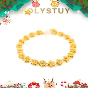 [7.8inch by 8mm Flower Bracelet]【FOLYSTUY (YNW12)】Flower Bracelet Bracelet Fashion Unisex Accessory for Women and Men Daily Wear Elegant Design