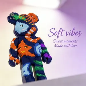 Ocean Park Bear Building Block Figure, Trendy Toy, Personalized Collectible, House Decoration, Holiday Gift, Birthday Present