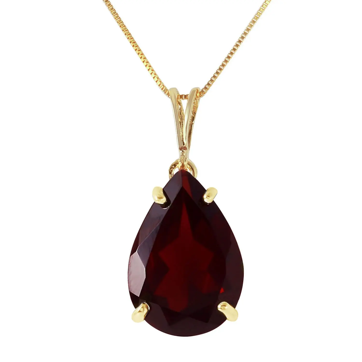 Galaxy Gold GG 14k 20" Yellow Gold Necklace with Natural Garnet