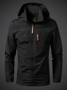 Classic Essential Outdoor Lightweight Hooded Jacket - Waterproof & Windproof Strike Coat With Regular Fit - Perfect For Men In Spring And Autumn - Waterproof Jackets