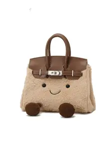 Cute Plush Platinum Bag Mini Handbag Crossbody, Fashionable Bag, Soft Furry Fairy Design, Perfect for Casual, Stylish and Adorable Accessory
