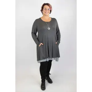 2AM Long Sleeves Tunic - Charcoal