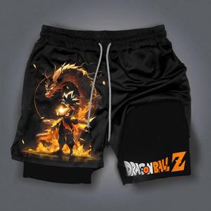 Dragon Ball DBZ Goku 80s 90s summer men shorts for men jorts outfit men graphic shorts Double-layer sports shorts Comfortable short shorts summer