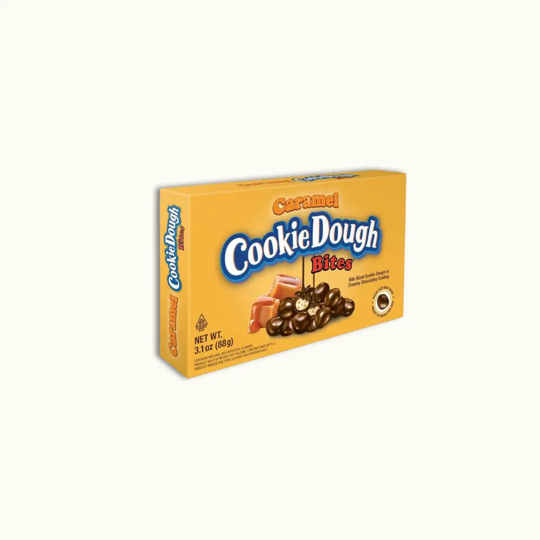 Cookie Dough Bites - Caramel Flavor, Chocolate-Infused, Salt-Kissed, Sugar-Sweetened 3.1 oz Treat - Ideal for Snack Ideas, Late Night Indulgences