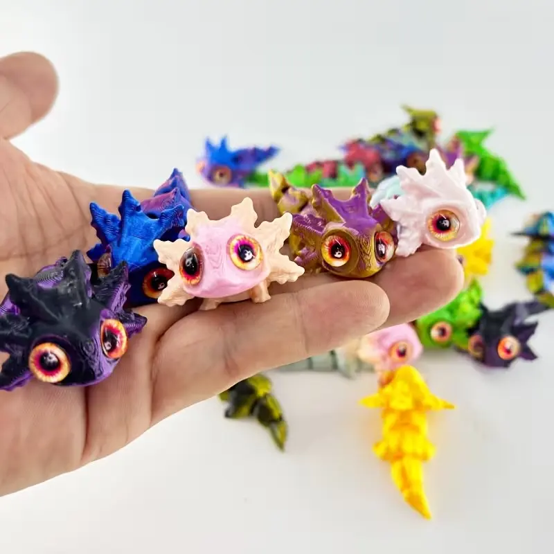3D Printed Color Changing Gradient Dragon Figurine, Moving Joints, Mixed Color Pla Material, Perfect Gift for Christmas, Valentine's Day, Mother's Day, Articulated Animal Figurines, Decorative Figurine, Dragon Statue Set, Collectible Figurines