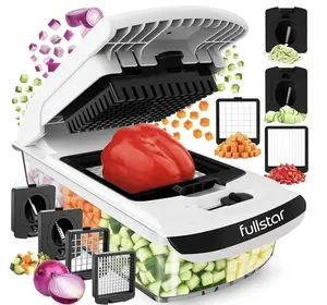 Fullstar The Original Pro Chopper - Vegetable Chopper and Spiralizer, Food Chopper with Container, Fruit Slicer, Kitchen Gadgets & Gifts, Home Essentials (4 in 1, White)