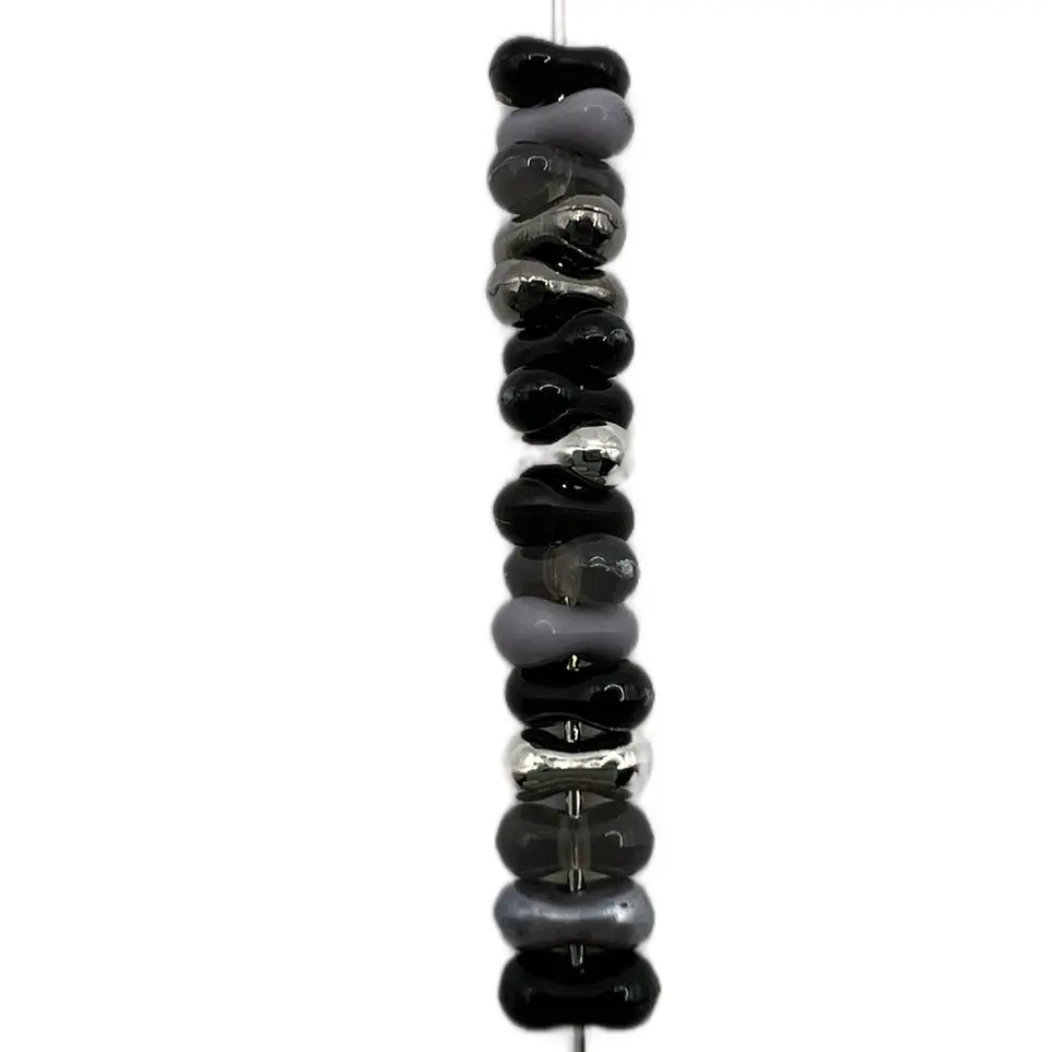 100g Peanut Beads 6mm Black, Silver, Gray Mix for Jewelry Making keychains by bracelet jewelry