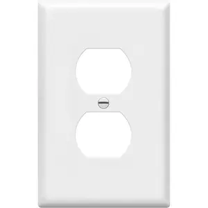 ENERLITES Duplex Receptacle Outlet Wall Plate, Electrical Outlet Cover, Mid-Size Size 1-Gang 4.88" X 3.11", Unbreakable Polycarbonate Thermoplastic, UL Listed, 8821M-W, White Top Greener Inc