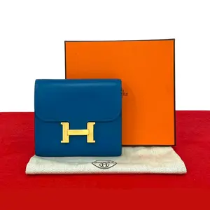 Pre-owned HERMÈS Calfskin Small Leather Goods Hermes Constance Compact Wallet