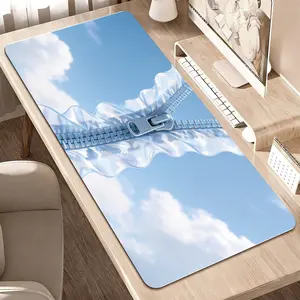 Premium Sky and Clouds Zipper Opening Concept Illustration High Quality Mouse Pad Modern Office Gaming Comfort Experience Non Slip Durable For Daily Work And Play 40*80 Size.