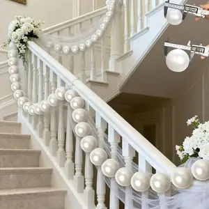 20 Faux Pearls (3.15 Inches), Pearl Wreath Staircase Decor, Home Wedding Party Decoration, DIY Pearl Strand Hanging Ornament