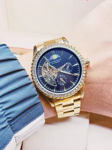 Men's Automatic Mechanical Watch, Round Analog Dial, Hollow Flywheel Night Glow Waterproof, Business Luxury Wristwatch, Mechanical Style Watches, Luminous Fashionable Watch