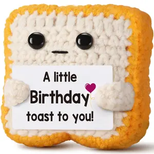 Crochet Butter Bread Plushie Adorable Handmade Knitted Doll Unique Gift for Valentine Birthday Home Ornament