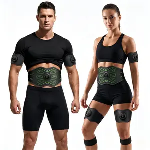Abdominal and arm set contraction training band, with 6 modes, using a Velcro fastening design, suitable for lazy workouts, featuring 18 levels of intensity adjustment, suitable for abdominal and arm training, very suitable for home use