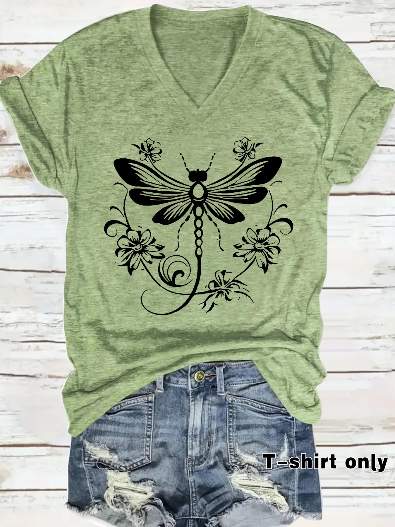 Women's V Neck Short Sleeve T-Shirt, Casual Loose-Fit Summer Top, Comfortable Breathable Fabric, S-Xxl Sizes Available
