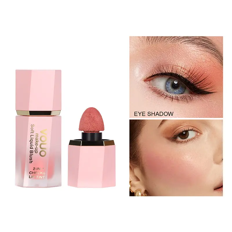 Two-In-One Lip & Cheek Liquid Facial Blush, Matte Finish, Long-Lasting Waterproof Formula, Natural Healthy Glow, Makeup Essential