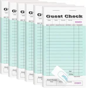 6 Pack Server Note Pads, Guest Check Books for Servers, Guest Checks Notepad for Waiter Waitress Servers, Waitress Notepad for Restaurants Food Order, 50 Sheets/Pad, Green Guest Check hot  16  notebook debs  hanging  notepad