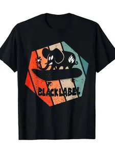 Men's Classic Retro Skateboard Pattern T-Shirt, 180g Heavyweight Shirt, Loose Fit, Casual Street Style, Ideal for Skate Culture Lovers
