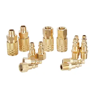 Basics Quick Connect Brass Air Coupler and Plug Kit, 1/4-Inch  Fittings, Air Compressor Accessories,
