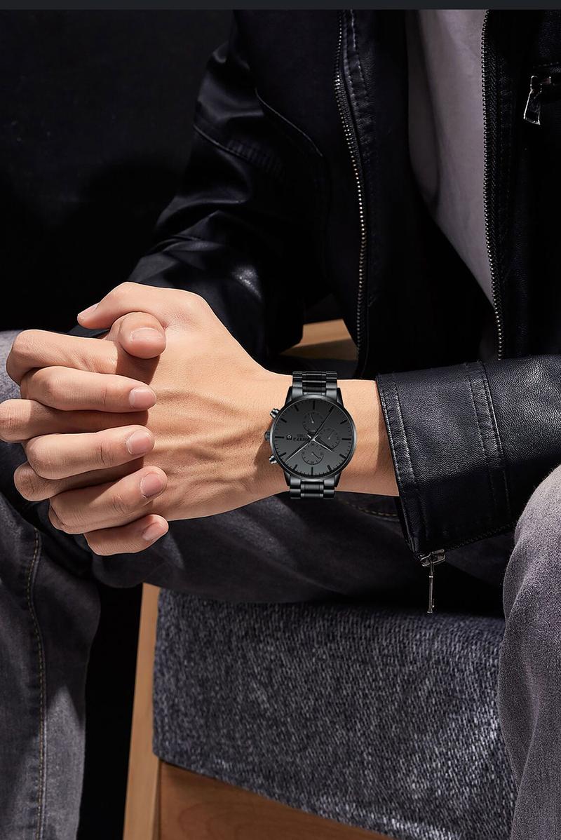 【Clearance sale】NIBOSI Men's Watches Analog Minimalist Black Dial Watches for Men Business Chronograph Military Casual Wrist Watches Stainless Steel Strap Date 【Clearance sale】NIBOSI Men's Watches Analog Minimalist Black Dial Watches for Men Business Chronograph Military Casual Wrist Watches Stainless Steel Strap Date