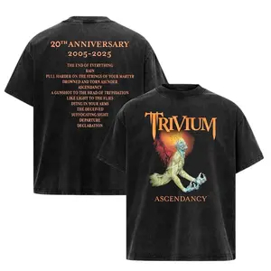 Trivium Ascendancy Band Music Graphic Tee Soft Cotton Regular Fit Breathable Stretchy Metal Rock Grunge Streetwear Y2K Womenswear Tshirt Top