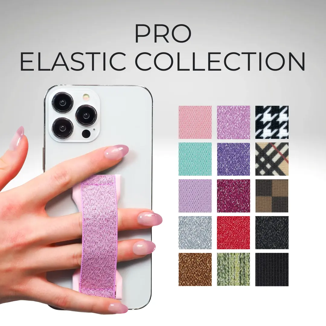 LoveHandle Elastic Collection - Magnetic Kickstand Phone Grip & Swappable Straps for Hands-Free Convenience