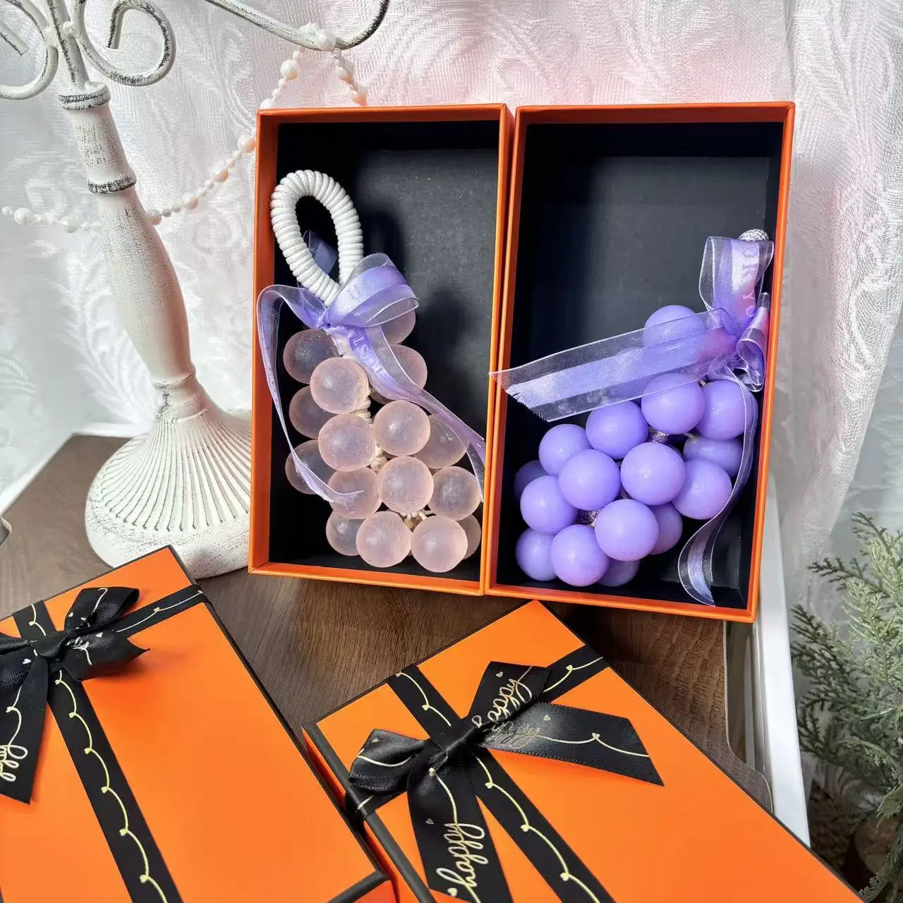 【Gift Set】180g Of Grape Soap On a Rope - Handmade DIY Decorative Grape Soap, Containing Plant Ingredients, Natural And Gentle, With An Interesting Shape