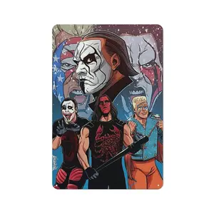 Retro Sting Wrestling Metal Tin Sign | Comic Book Pro Wrestler Wall Hanging | Great for Home Theaters, Game Rooms & Wrestling Decor