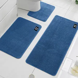 3-Piece Absorbent Plush Bathroom Mat Set, Non-Slip Floor Mats for Rooms & Shower Doors, Ultra Soft Comfort Bath Rug Accessories, Water Absorbent Mat, Bathroom Supplies, Home Goods