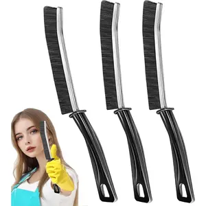 3 count Hard-bristled Crevice Cleaning Brush, Multifunctional Thin Gap Scrub Brush, Bathroom Cleaner Tools for Household Use, Kitchen, Window, Toilet, Grout, Faucets,