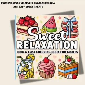 Coloring Book for Adults Relaxation: Bold and Easy Sweet Treats Paperback
