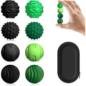 8-Pack Silicone Magnetic Sensory Fidget Balls, Stress Relief Toys for Adults and Teens(14+), Suitable for Autism ADHD Anxiety, Office Desk Fun Tactile Toy(Black&Green)