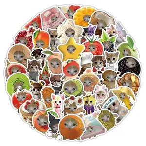 70 Pcs Funny Cat Abstract Expression Graffiti Waterproof Stickers Decorative for Skateboard Journal Helmet, Fun and Unique Design