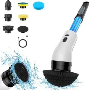 Wireless Multifunctional Cleaning Brush with Multiple Brush Heads, USB Rechargeable Kitchen and Bathroom Gap Cleaner, Nylon Bristles for Deep Cleaning