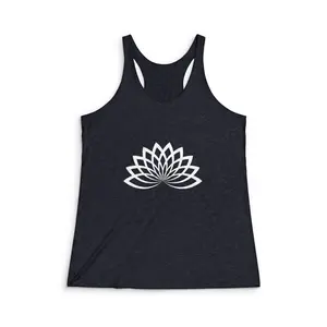 Lotus Flower Women’s Tri-Blend Racerback Tank - Comfortable and Stylish Activewear for Fitness Enthusiasts