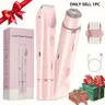 2-In-1 Dual Head Electric Shaver, Rechargeable Hair Remover for Women, Pain-Free Trimmer for Face and Body, Summer Gift