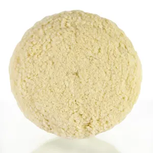 8" X 1.25" Buff And Shine Double Sided Heavy Cut White Wool Pad