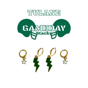 Tulane Classic Gameday Earring Stack For Green Wave Game Day