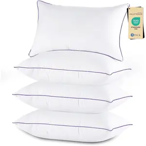 Pillows King Size Set of 4, Washable Supportive Bed Pillows with Soft Down Alternative Fill, Luxury Hotel Quality for Side, Back, and Stomach Sleepers