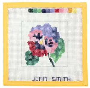 Pansy Coaster Needlepoint Canvas