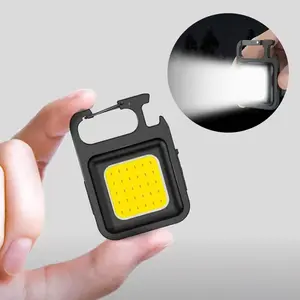 Outdoor Portable Keychain Light, Adjustable USB Emergency Light With Buckle & Bracket, USB Rechargeable Mini LED Light, Waterproof Magnetic Work Light For Outdoor, USB Rechargeable Flashlight, Gadgets for The Home