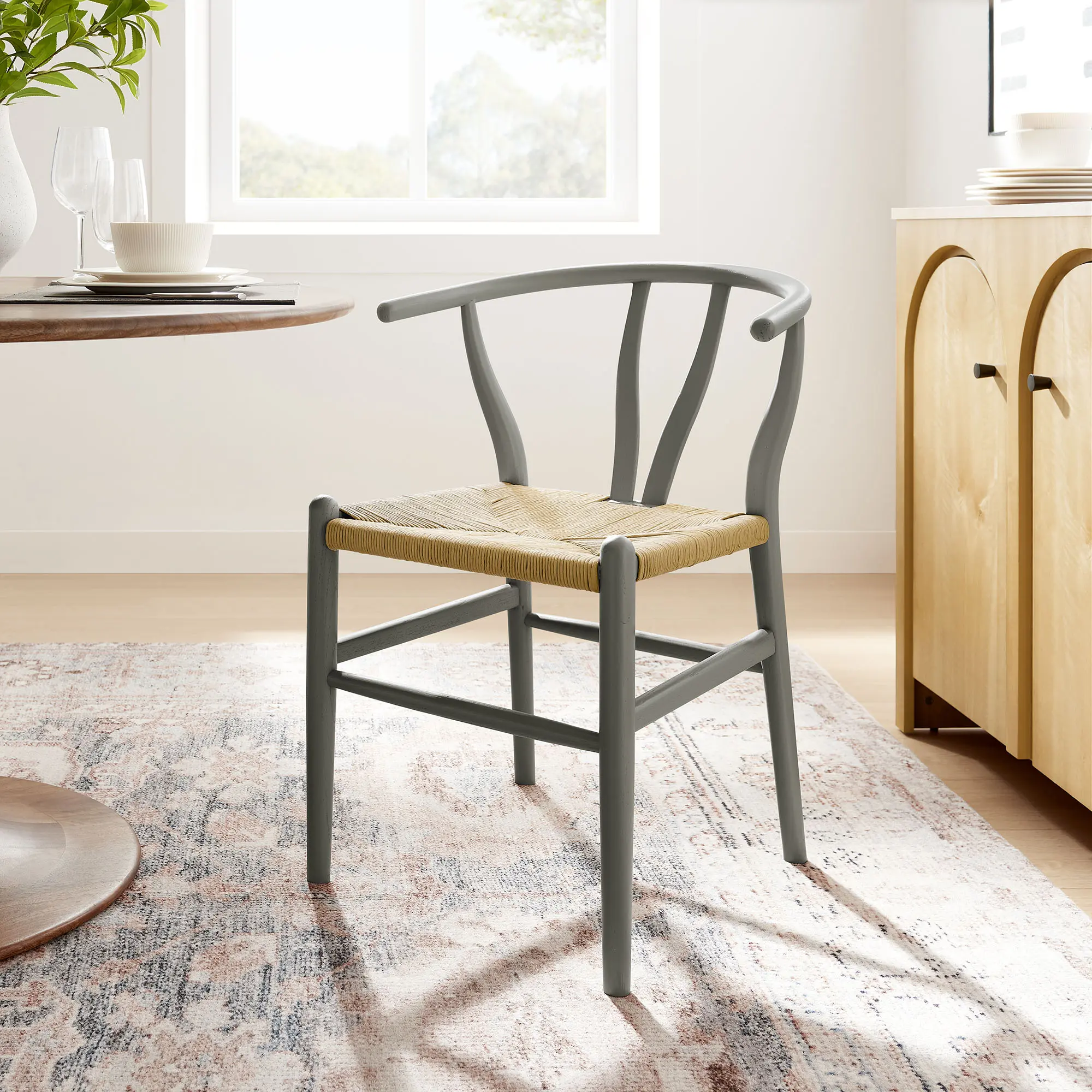 Amish 32" Light Gray Wood Dining Accent Chair, Indoor Furniture Dining Room Chair, Dining Room Chairs, Indoor Furniture Chairs