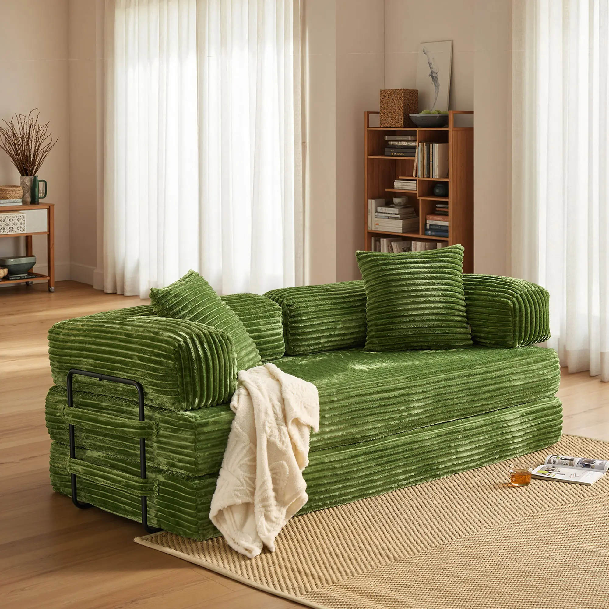 Green Plush Corduroy