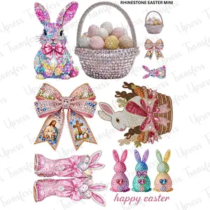 Rhinestone Easter Mini DTF Transfer Gang Sheet 24.5" x 36" Direct To Film for DIY Enthusiasts Vibrant Custom Options Cozy Handmade Aesthetic
